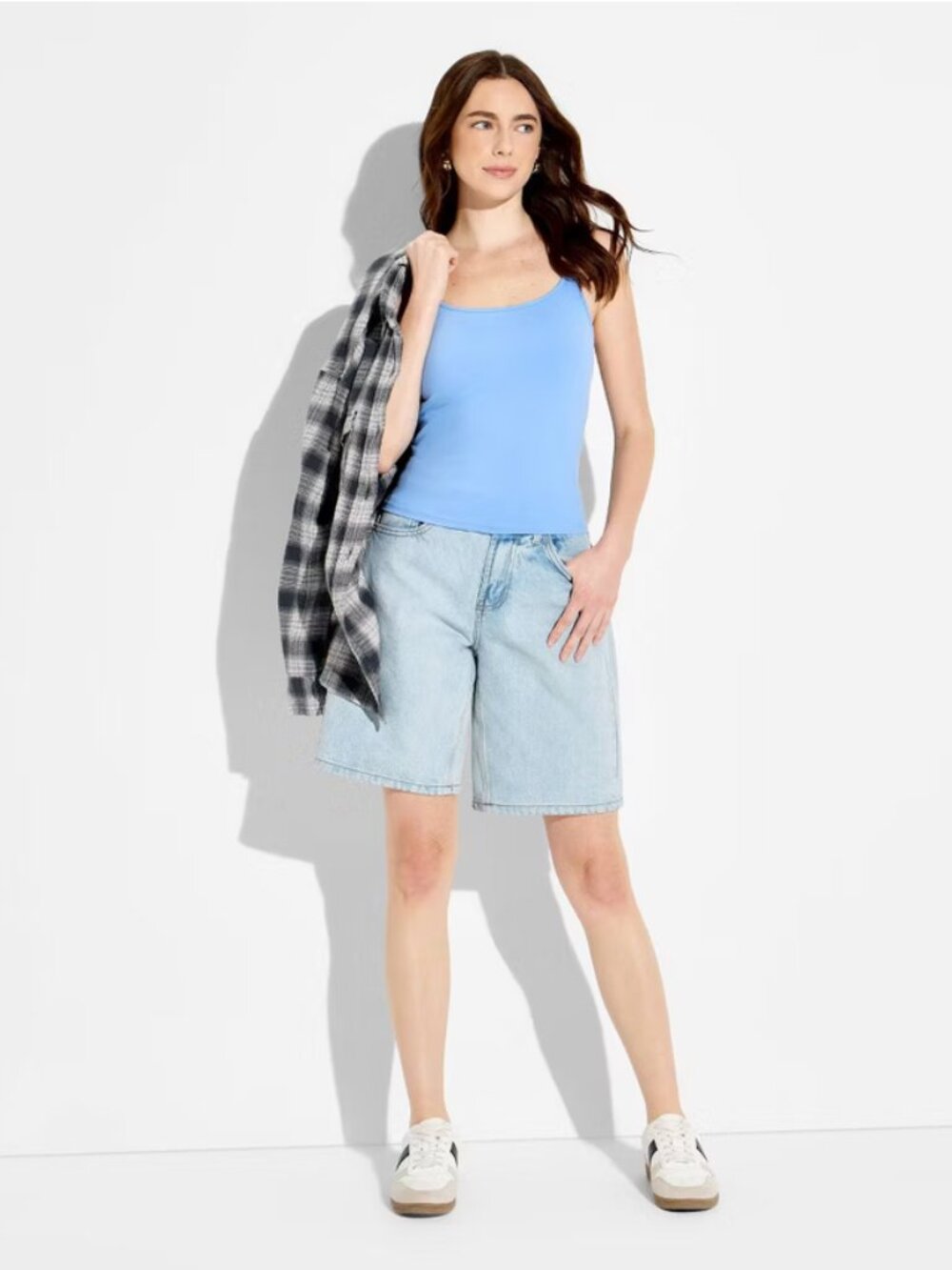 Women's Mid-Rise Denim Jorts - Wild Fable Light Wash 6 - Picture 3 of 3